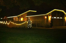Residential house all white lights with christmas lights San Jose Bay Area Themes